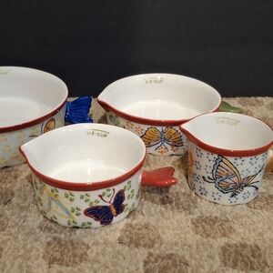 Pier 1 Imports Ceramic Butterfly Measuring Cup Set